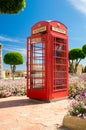 Rabat, Malta - May 8, 2017: Red telephone box like this British telephone box in Park on Gozo Island.