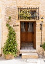 Rabat: Traditional decorated barn door entrance of a house