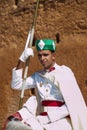 Rabat, Morocco - Oct 13, 2019: A royal maroccan guard in front of the mausoleum of the Mohammed V Royalty Free Stock Photo