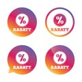 Rabatt - Discounts in German sign icon. Star. Royalty Free Stock Photo