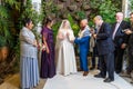 Rabbi blessing Jewish bride and groom in Jewish chasid wedding