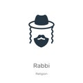 Rabbi icon vector. Trendy flat rabbi icon from religion collection isolated on white background. Vector illustration can be used