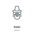 Rabbi outline vector icon. Thin line black rabbi icon, flat vector simple element illustration from editable religion concept