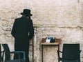 A Rabbi Praying at the Western Wall