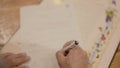 Rabbi signs the ketubah. jewish wedding ceremony.