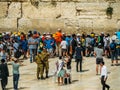 Rabbis Praying at the Western Wall Royalty Free Stock Photo