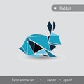 Rabbit abstract illustration of farm animals, flat image Royalty Free Stock Photo