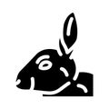 rabbit animal glyph icon vector illustration Royalty Free Stock Photo