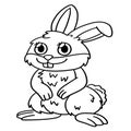 Rabbit Animal Isolated Coloring Page for Kids Royalty Free Stock Photo