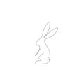 Rabbit animal silhouette line drawing, vector illustration Royalty Free Stock Photo