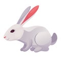 Rabbit animation icon. Bunny jump or running motion element for 2d game. Speed run hare animal, sprite sheet move