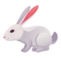 Rabbit animation icon. Bunny jump or running motion element for 2d game. Speed run hare animal, sprite sheet move