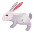 Rabbit animation icon. Bunny jump or running motion element for 2d game. Speed run hare animal, sprite sheet move