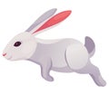 Rabbit animation icon. Bunny jump or running motion element for 2d game. Speed run hare animal, sprite sheet move