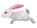 Rabbit animation icon. Bunny jump or running motion element for 2d game. Speed run hare animal, sprite sheet move