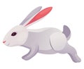 Rabbit animation icon. Bunny jump or running motion element for 2d game. Speed run hare animal, sprite sheet move