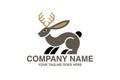 Rabbit and antlers create striking logo concept image Royalty Free Stock Photo