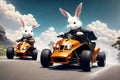 Rabbit ATV Adventure created with Generative AI Royalty Free Stock Photo