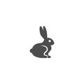 Rabbit black silhouette vector icon.