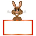 Rabbit with blank banner