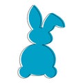 Rabbit blu outline.Children\'s picture on clothes.Easter bunny vector Royalty Free Stock Photo