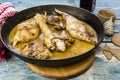 Rabbit braised in a sauce