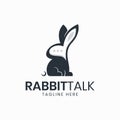 Rabbit bubble chat logo template