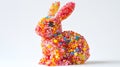 A rabbit built from colorful jellybeans, each adding to its playful Royalty Free Stock Photo