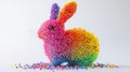 A rabbit built from colorful jellybeans, each adding to its playful Royalty Free Stock Photo