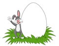 Rabbit or bunny blank copy space big egg isolated Royalty Free Stock Photo