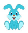 Rabbit bunny blue animal cute drawing
