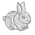 Rabbit bunny coloring book vector illustration