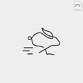 rabbit or bunny jump animal line art style logo template vector icon