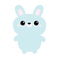 Rabbit bunny toy icon. Cute kawaii cartoon character. Funny head face. Big ears, eyes. Paw print hands. Happy Easter. Baby Royalty Free Stock Photo