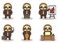 Vector illustration of Cute Sloth Businessman.