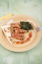 Rabbit cacciatore with spinach Royalty Free Stock Photo