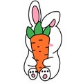 Rabbit and carrot Royalty Free Stock Photo