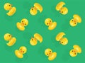 Animal Animation Rubber Duckling Cartoon Vector Seamless Wallpaper Royalty Free Stock Photo