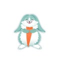 Rabbit cartoon eating a carrot. Funny bunny. Cute hare. Vector illustration Royalty Free Stock Photo