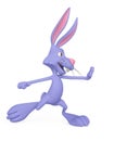 rabbit cartoon is saying hey stop there side view