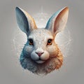 Close-up of a stylized illustration of a rabbit\'s head. Royalty Free Stock Photo