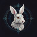 Close-up of a stylized illustration of a rabbit\'s head. Royalty Free Stock Photo