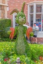 Rabbit character topairy displayed at Epcot