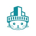 Rabbit city vector logo design.
