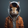 A rabbit in a clothes 3D cartoon style