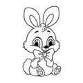 Rabbit coloring page cartoon illustration