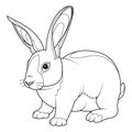 Rabbit Coloring Page Royalty Free Stock Photo