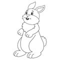 Rabbit Coloring Page Isolated for Kids Royalty Free Stock Photo