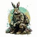 Rabbit Recon Unique Commando Design for Stock Photos - Generative AI