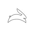 Rabbit continuous one line drawing, vector illustration minimalism